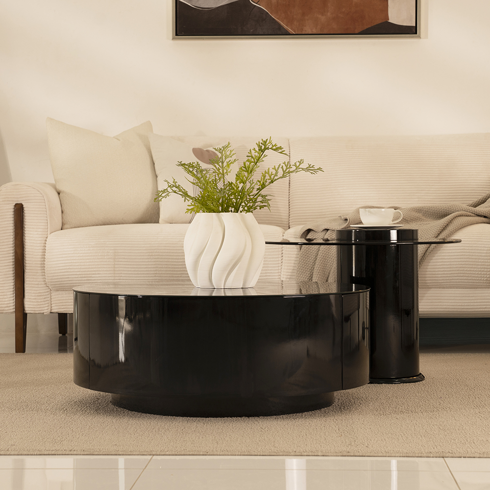 Helios 2-piece Coffee Table Set-Black