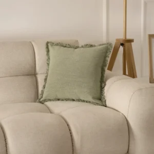 Heston stonewash Green cushion 45x45 cm