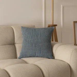 Heston waffle blue cushion 45x45-cm