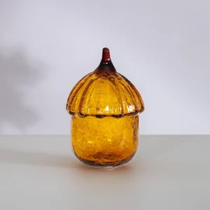 Lemont glass acorn accent amber 9x9x14cm