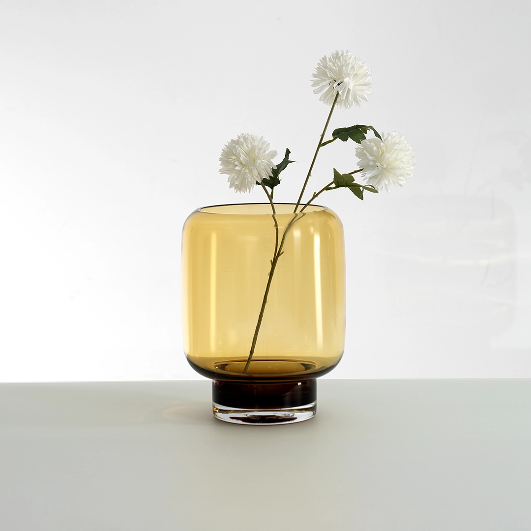 Lemont glass hurricane candle holder amber 19.5×19.5x25cm