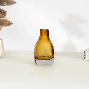 Lemont glass vase amber 8x8x14cm
