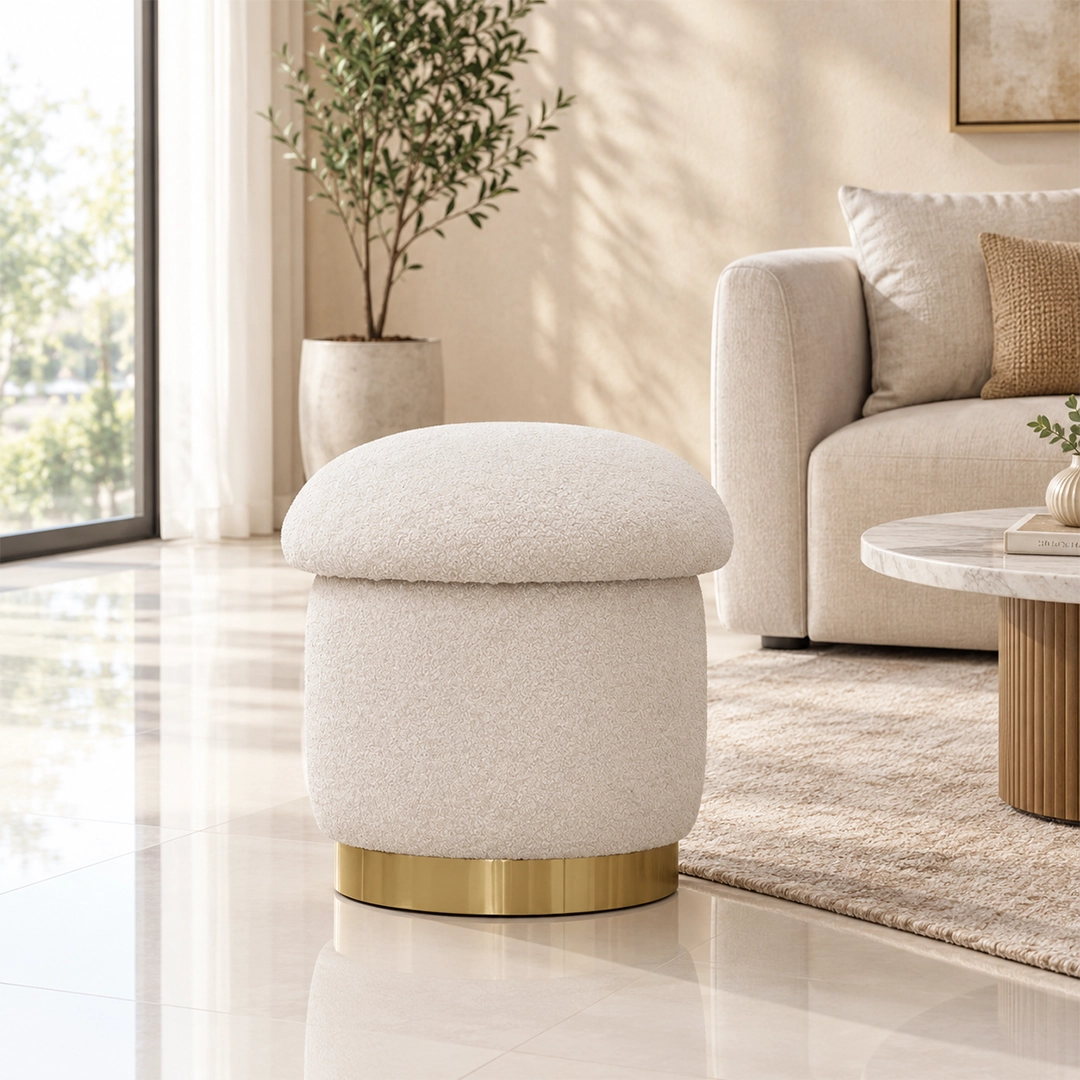 Mushroom Pouffe-Golden Base