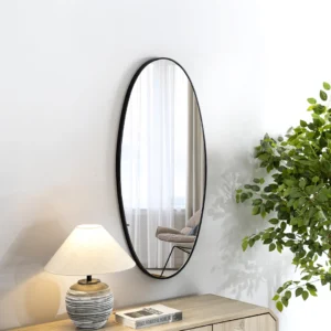 Novo metal wall mirror black 40X1.5X68 cm