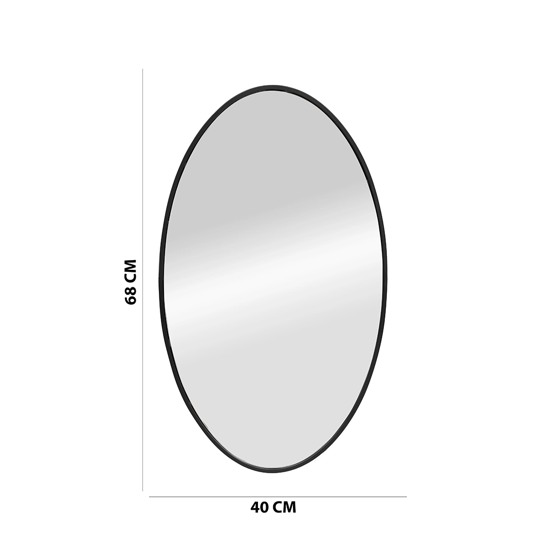 Novo metal wall mirror black 40X1.5X68 cm - Image 2