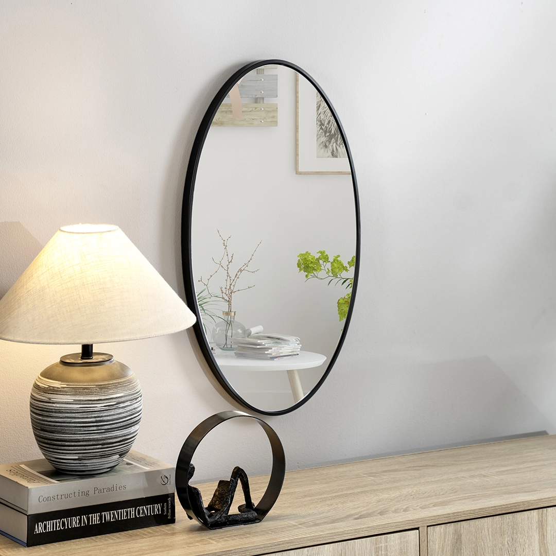 Novo metal wall mirror black 52X2.8X102 cm