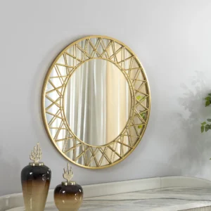 Novo metal wall mirror gold 80X2.8X80 cm