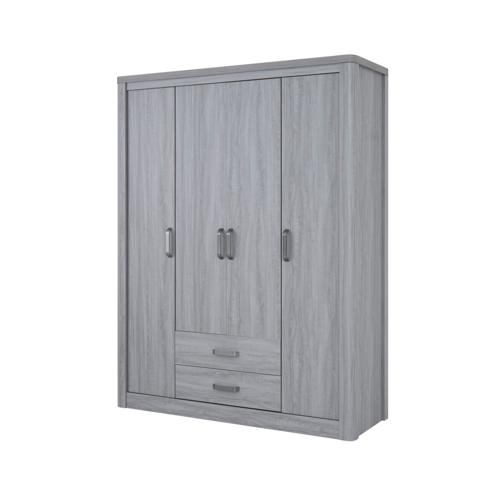 Olivos 4 Door Wardrobe-Grey