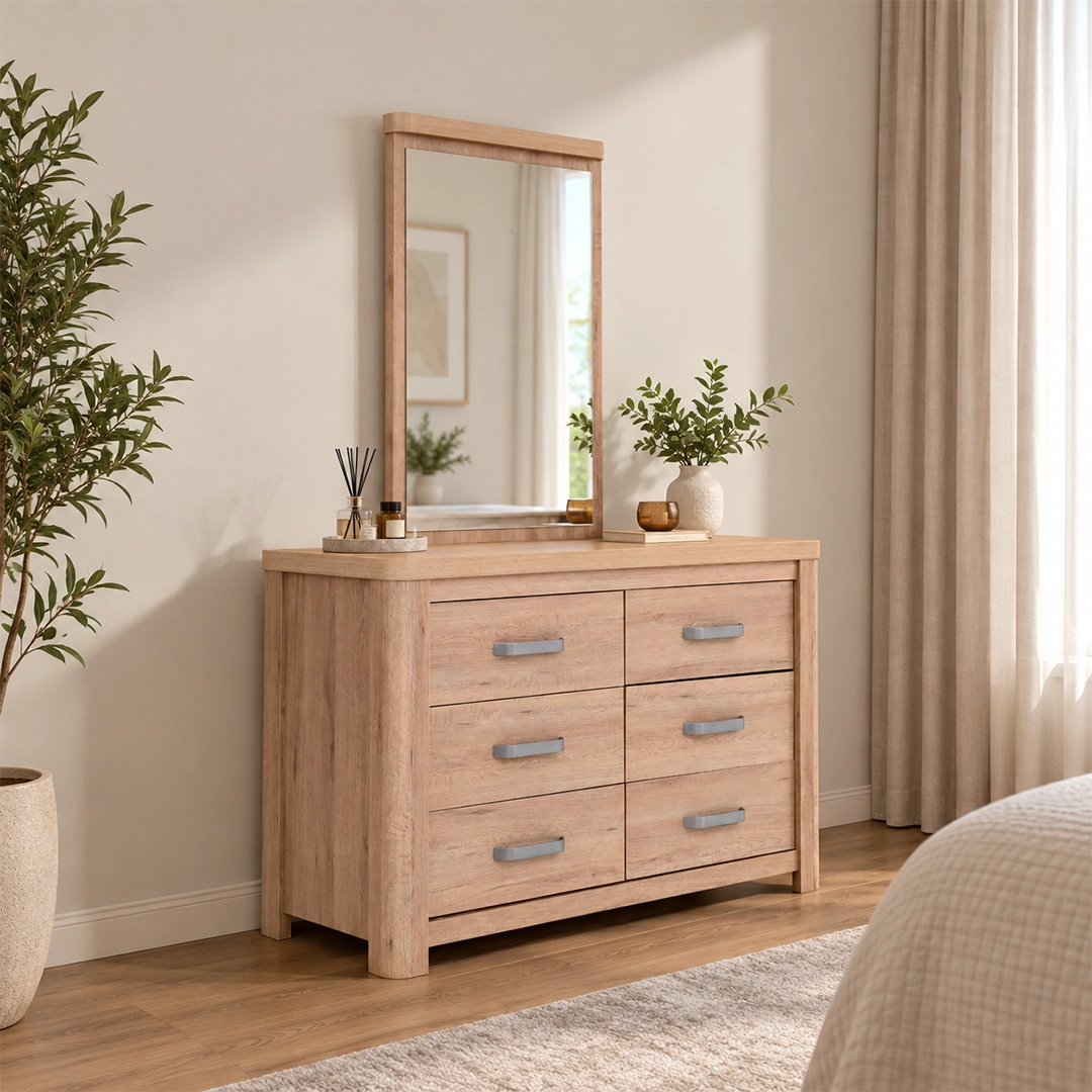 Olivos Dresser with Mirror-Oak