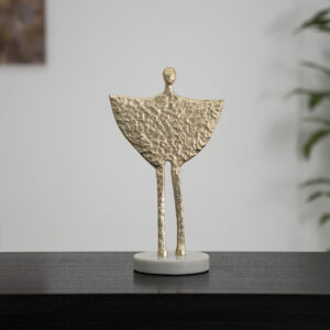 Orline gold metal accent with marble base 20 X 10 X 35 cm