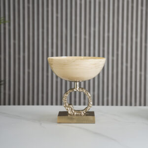 Ozark metal glass blush deco bowl