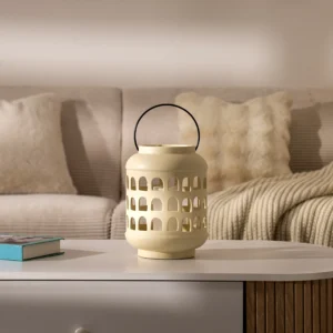 Quinn ceramic lantern beige 19.5*19.5*25.5 cm