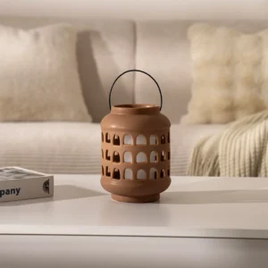 Quinn ceramic lantern terracotta 14*14*19 cm