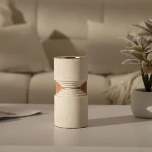 Rabaque polyresin terracotta beige burner 9x9x18cm