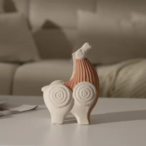 Rabaque polyresin terracotta beige roman horse accent 15x8x20cm