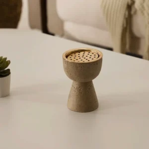 Rabaque travertine burner 9x9x12.5cm