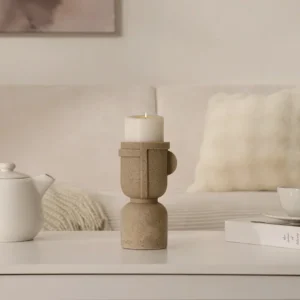 Rabaque travertine candle holder 12?10.5x20cm