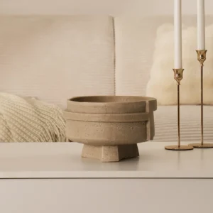 Rabaque travertine deco bowl 25x25x15cm