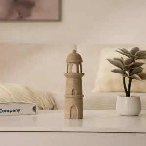 Rabaque travertine lighthouse tealight holder 7.5?7.5?25.5cm