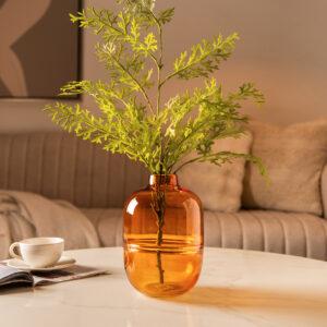 Ruse glass amber texture vase 16.5?16.5?24.5 cm