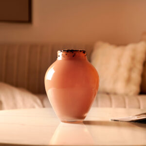 Ruse glass amber texture vase 18.5?18.5?24 cm