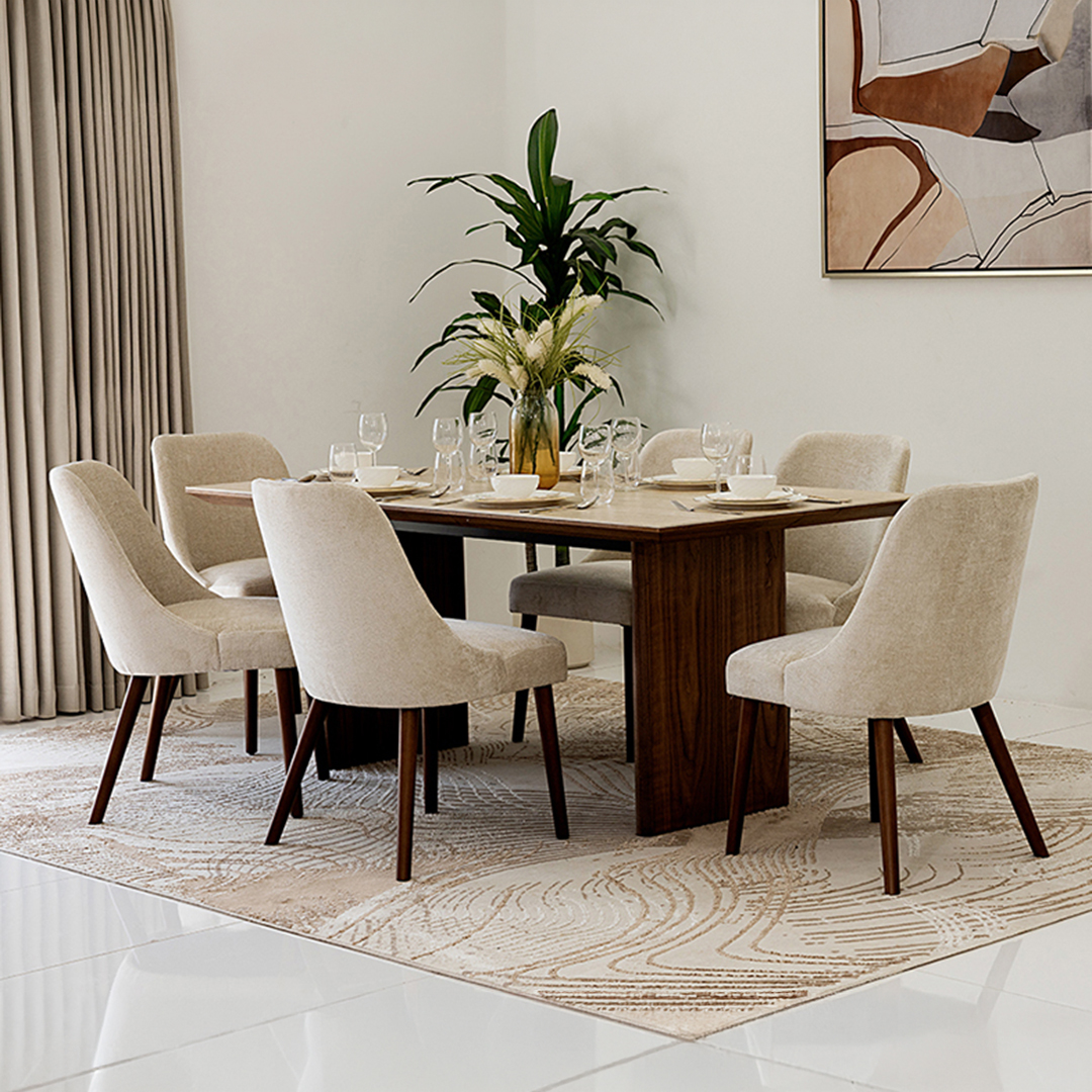 Selena Ceramic Top 6-Seater Dining Set