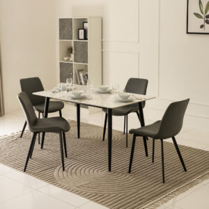 Senorita 4-Seater Sintered Stone Top Dining Set-Grey
