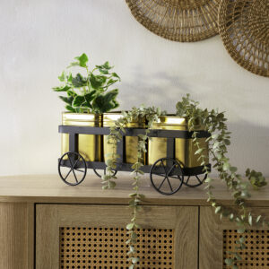 Siv Metal gold caddy planter 40x14x18 cm