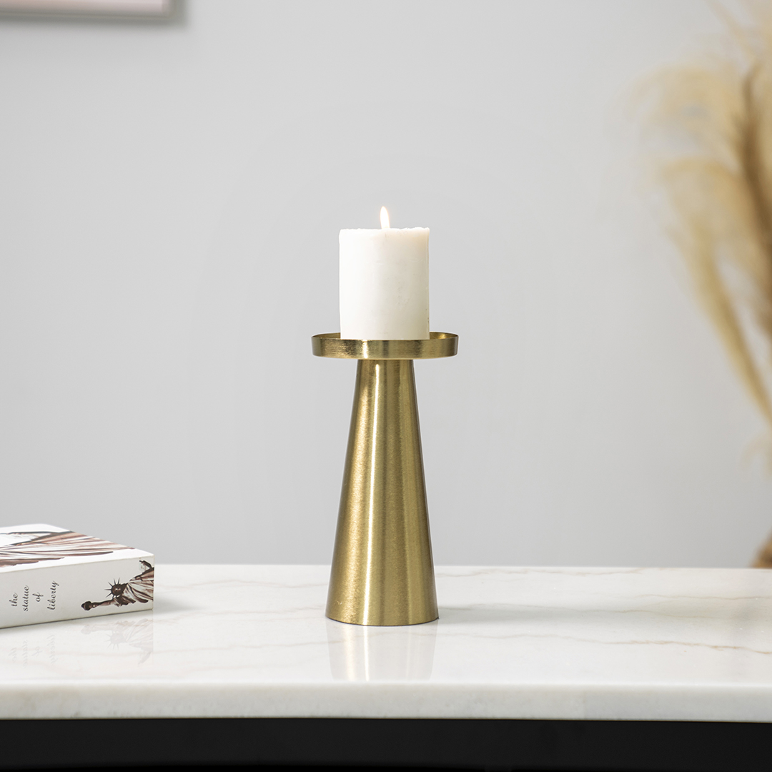 Siv Metal gold candle holder 10x10x22