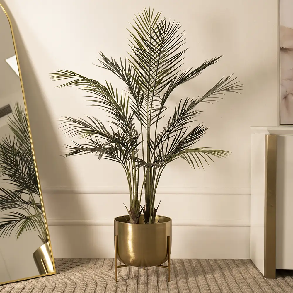 Siv Metal gold planter with stand 30x30x30 cm