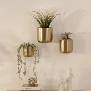 Siv Metal gold set of 3 planter