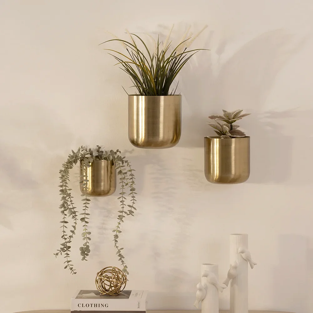 Siv Metal gold set of 3 planter