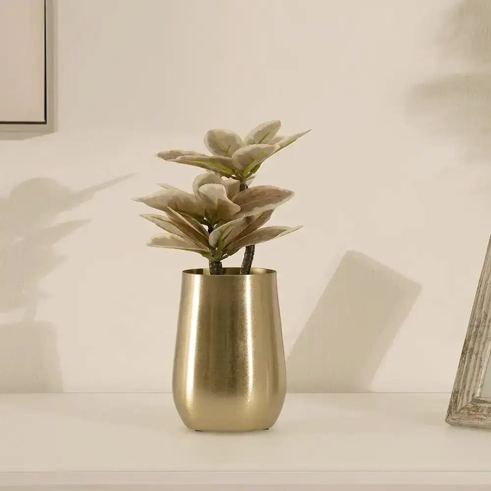 Siv Metal gold vase 11.5×11.5×15.5cm