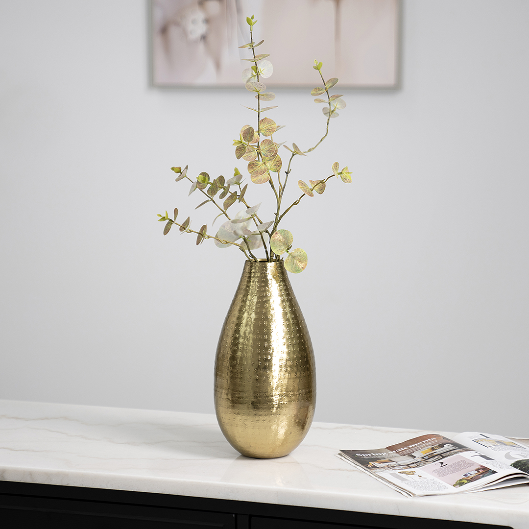 Siv Metal gold vase 16x16x30cm