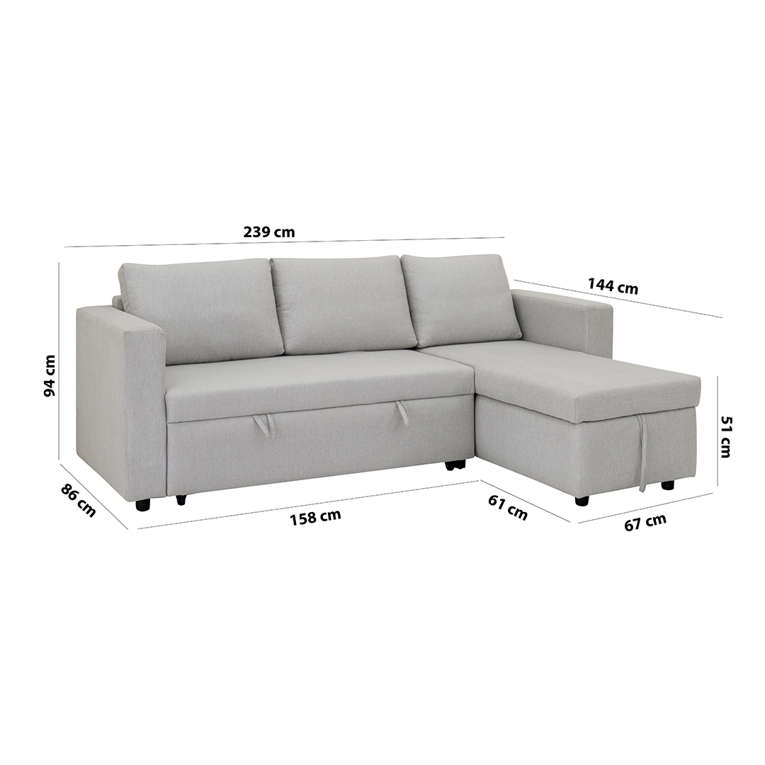 Stella Corner Sofa Bed With Storage - Image 2