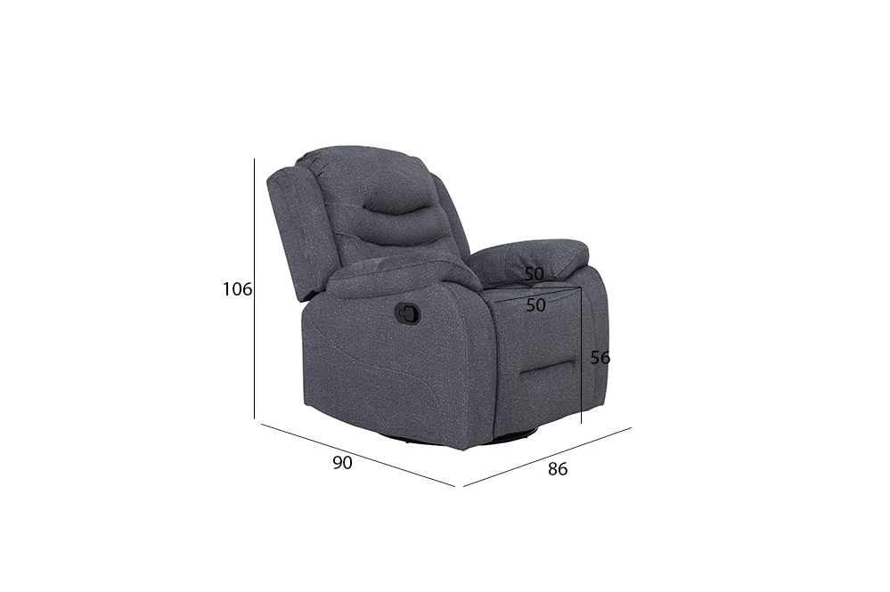 Madrid Recliner Rocker Sofa-Grey - Image 2