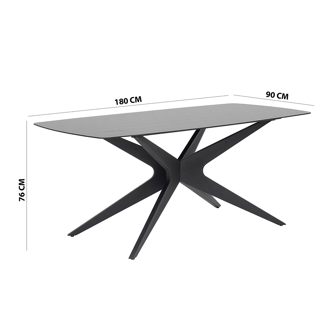 Kare 6-Seater Glass Top Dining Set-Beige - Image 2