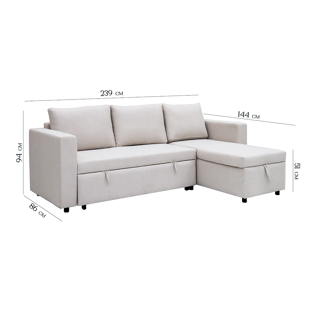 Stella Corner Sofa Bed With Storage - Image 2