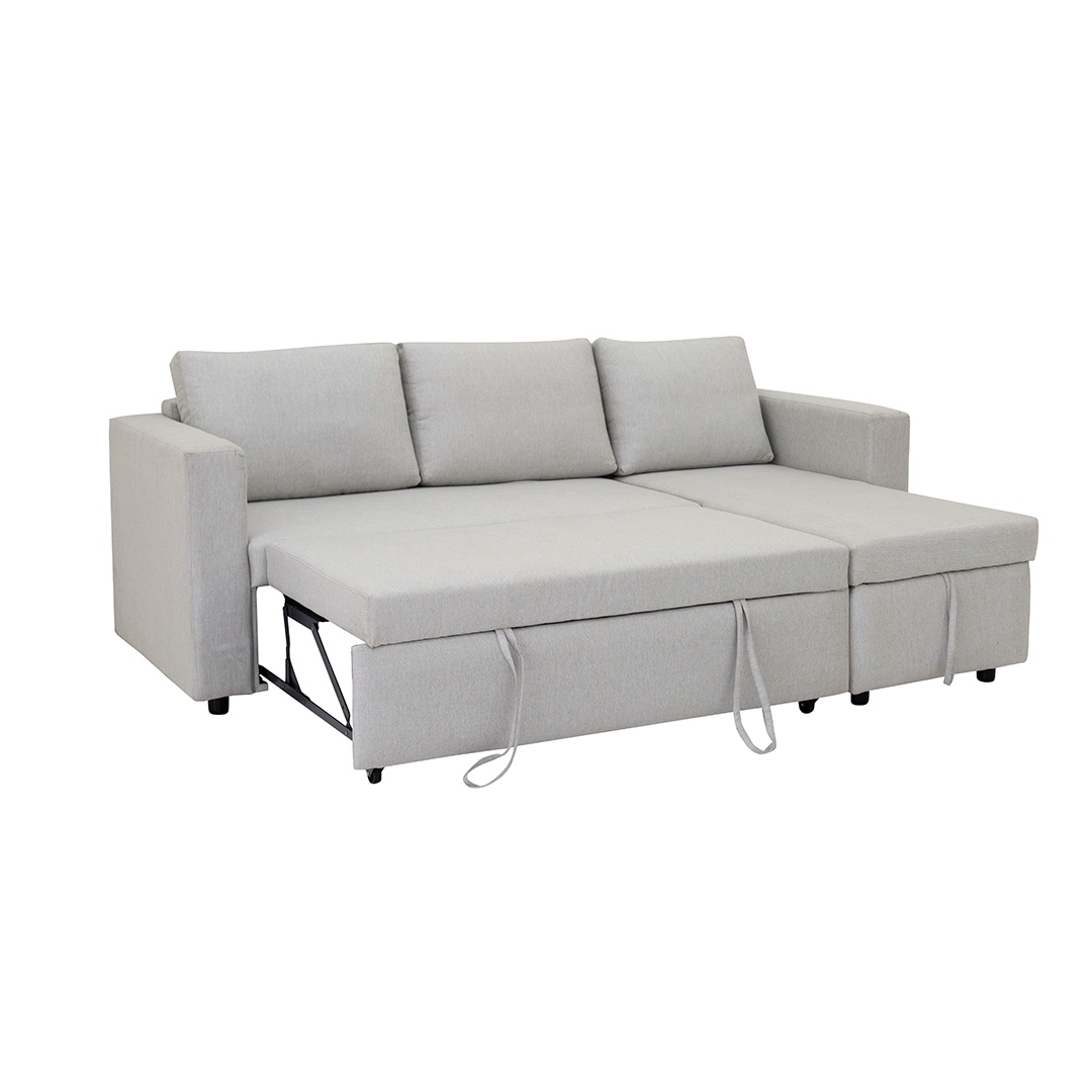 Stella Corner Sofa Bed With Storage-Light Beige - Image 3