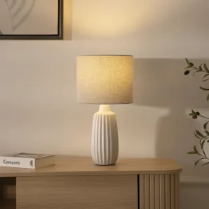 Tria ceramic table lamp white 25x25x48cm