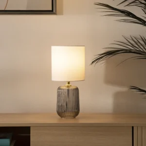 Tria glass table lamp Grey 17x17x36.5cm