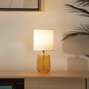 Tria glass table lamp Amber 17x17x36.5cm