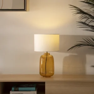 Tria glass table lamp Amber 27x27x46.5cm