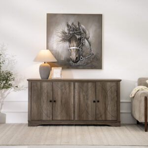 Tyrell 4-Door Cabinet-Grey Oak