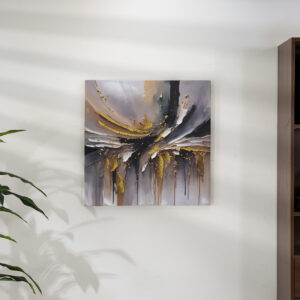 Verdant handmade abstract canvas wall art 60x3x60 cm