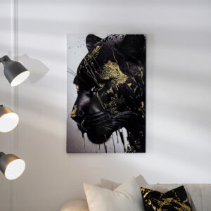 Verdant leopard face canvas wall art 60×2.5×90 cm