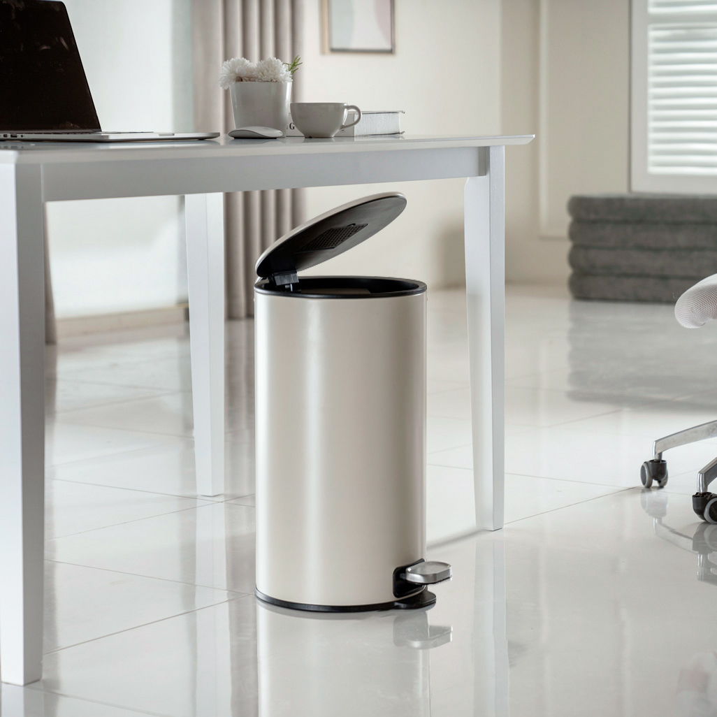 TRILO 30L DUSTBIN BEIGE (2) TRILO 30L DUSTBIN BEIGE (2)