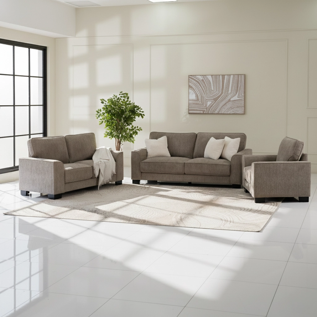 Zendaya 6-Seater Sofa Set-Brown