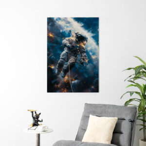 Opaline Astronaut Tempered Glass Wall Art 80x120cm