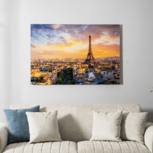 Opaline Eiffel Tower Tempered Glass Wall Art 120x80cm